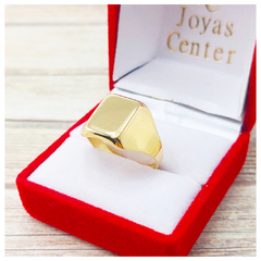Anillo Sello Oro 18 Cuadrado Encamisado C224 - comprar online