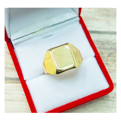 Anillo Sello Oro 18 Cuadrado Encamisado C224 en internet