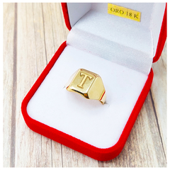 Imagen de Sello Oro 18k Anillo Hombre Mujer 4Gramos Grabado