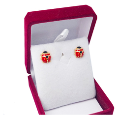 Aros Oro 18k Vaquita San Antonio Esmaltados 1 Gramo - tienda online