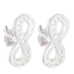 Aros Infinito De Plata 925 Piedra Cubic 2,5 Gramos C1767 - comprar online