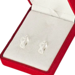 Aros Argollas Infinito De Plata 925 Piedra Cubic C1768 - comprar online
