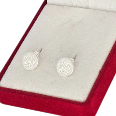 Aros Huellitas Plata 925 Piedra Cubic 2,6 Gramos C1771 en internet