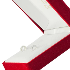 Aros Argollas 3 Hileras Piedra Cubic Blanca Plata 925 C1778 - Joyas Center