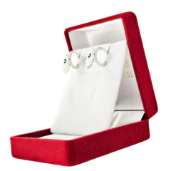 Aros Dije Mano De Fátima Plata 925 Piedra Cubic 4 Grs C1839 - Joyas Center