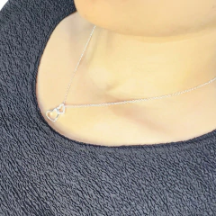 Collar Cadena Mini Rolo 40/45 Cm Dos Corazones C1945 Plateado