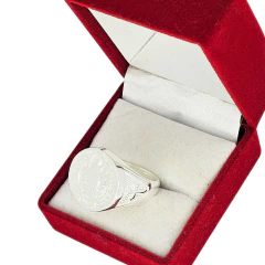 Anillo Sello Plata 925 San Benito Protector Unisex C1939 Plateado en internet