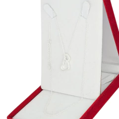 Collar Cadena Mini Rolo 40/45 Cm Dos Corazones C1945 Plateado - tienda online