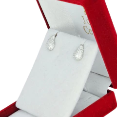 Imagen de Aros Plata 925 Modelo Gota Con Piedras 6x9 Milimetros C1950