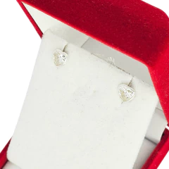 Aros Plata 925 Modelo Corazon Con Piedra 6x6 Mm C1951 en internet