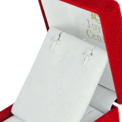 Aros Plata 925 Cruz Con Piedras 6x9 Milimetros C1955 - Joyas Center