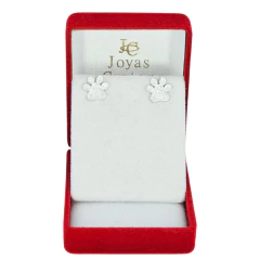 Aros Plata 925 Huellita Perro Gato Con Piedra 10x11 Mm C1957 en internet