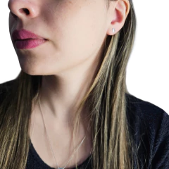 Aros Plata 925 Modelo Corazon Con Piedra 6x6 Mm C1951 - Joyas Center