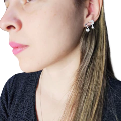 Imagen de Aros Plata 925 Alfiler De Gancho Con Dijes 6x17 Mm C1952