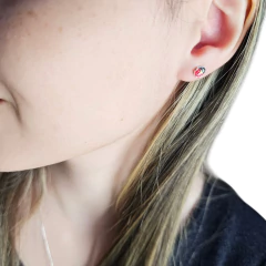 Aros Plata 925 Vaquita San Antonio 5x7 Milimetros C1962 - Joyas Center