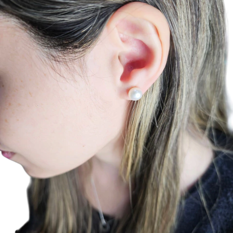 Aros Plata 925 Perlas De 8 Milimetros C1966 - comprar online