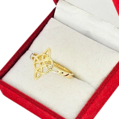 Anillo Oro 18k Nudo De Bruja Proteccion C1970 17 Amarillo - Joyas Center
