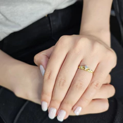 Anillo Oro 18k Tiara Corona Italiano C47 C1389 C1390 Amarillo - comprar online