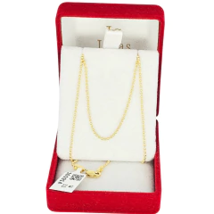 Collar Oro 18k Cadena Bolitas Mosqueton Italiana 45 Cm C1914 Amarillo