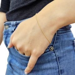 Pulsera Oro 18k Bolitas Cierre Mosquetón Joyas Center C1912 Dorado 50.8 Cm 18 Cm - tienda online