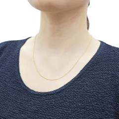 Imagen de Collar Oro 18k Cadena Bolitas Mosqueton Italiana 45 Cm C1914 Amarillo