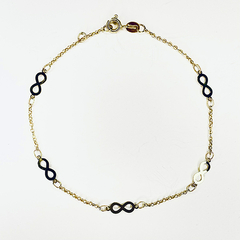 Pulsera Oro 18k Dijes Infinitos Cadena Mini Rolo C1621 - comprar online