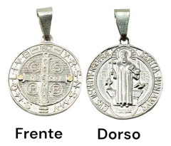 Dije Plata Y Oro 18kts San Benito C1216 - Joyas Center