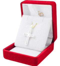 Dije Cruz Con Piedras Plata 925 C1418 - Joyas Center