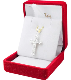 Dije Cruz Con Piedras Plata 925 C1420 - Joyas Center