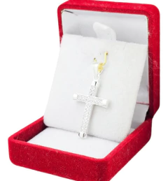 Dije Cruz Con Piedras Plata 925 C1417 - Joyas Center