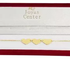 Pulsera Oro 18k 18 Cm Corazones Novia Amor C1714 - tienda online