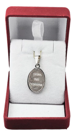 Dije Plata Y Oro 18kts Sagrado Corazón De Jesús C1274 - Joyas Center