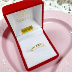 Anillo De Oro 18k Cintillo Compromiso Casamiento Dama 1Gr - Joyas Center