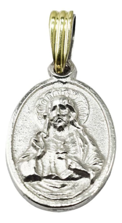 Dije Plata Y Oro 18kts Sagrado Corazón De Jesús C1275 - tienda online