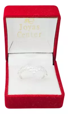 Anillo Plata 925 Con Piedras En V C1685 - Joyas Center