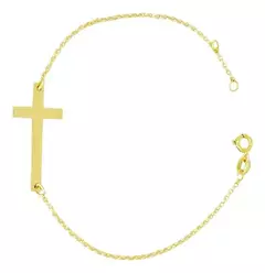 Pulsera Cruz Oro 18k - 17.5 Cm - Incluye Estuche Pana C167 Amarillo