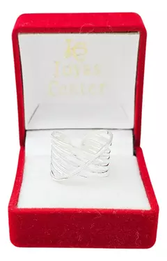 Anillo Plata 925 Ajustable Calado Ancho 15 Mm C1670 - Joyas Center