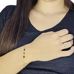 Imagen de Pulsera Oro 18k 17 Cm Estrellas Novia Amor C386