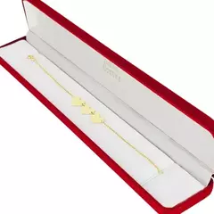 Pulsera Oro 18k 18 Cm Corazones Novia Amor C1714