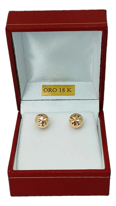 Aros Oro 18k Bolitas Facetadas 6 Mm Cierre A Rosca - en internet