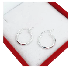 Aros De Plata 925 10 Mm Cubanos Argolla Facetadas - - comprar online