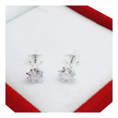 Aros De Plata 925 Con Piedras Dama Garantia Grifas Blanca - - comprar online