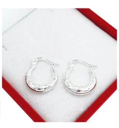 Aros De Plata 925 10 Mm Cubanos Argolla Labrada - - comprar online