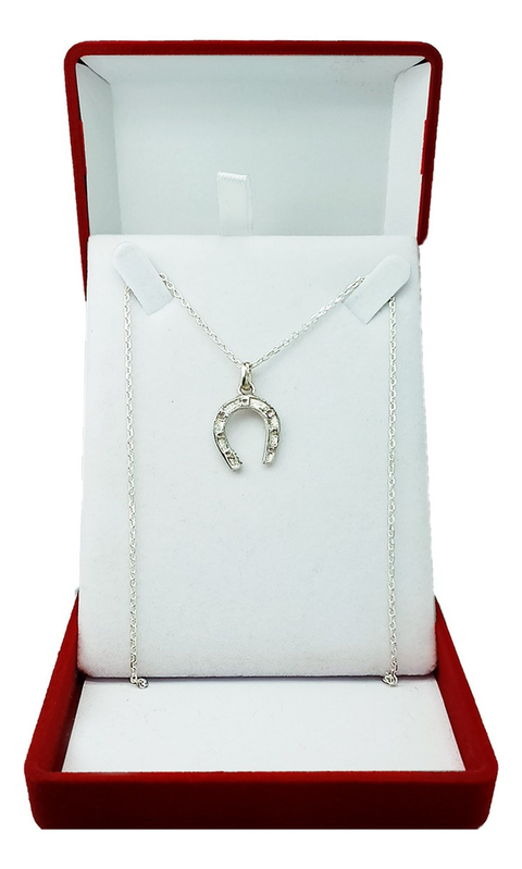 Conjunto Dije Plata 925 Herradura Caballo Cadena Forcet