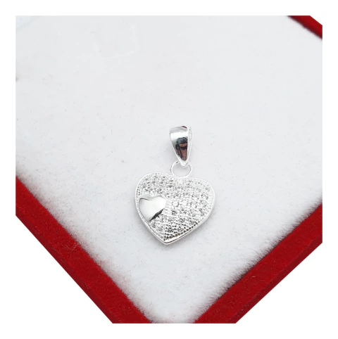 Dije Corazon Plata 925 Mujer Amor Con Piedras Regalo Joyas -
