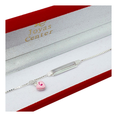 Pulsera Identidad Grabado Dije Corazon Bebe Plata 925 - - comprar online