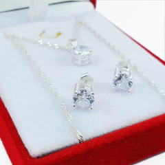 Collar De Plata Con Aros Y Piedras Cadena 45cm - 3.7Grs - - comprar online