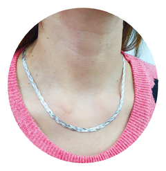 Collar Cadena De Plata 925 Trenzada Chata Serpiente 7.1Grs - - comprar online