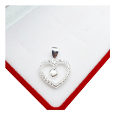 Conjunto Plata 925 Corazón Con Piedras + Cadena Veneciana - 3.4Grs - en internet