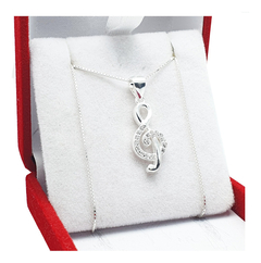 Conjunto Clave De Sol Con Cadena Plata 925 Musica - 3.3Grs -